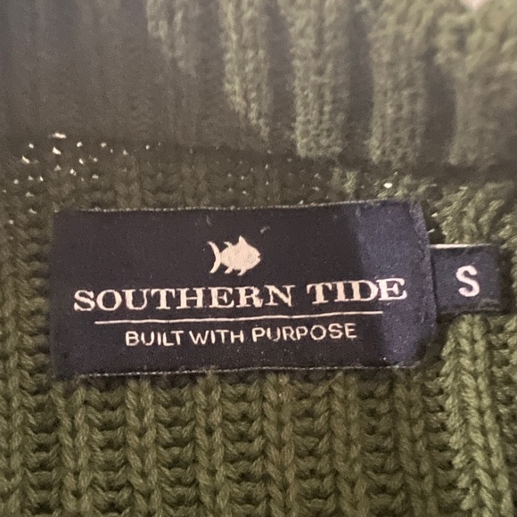 Southern Tide Men’s Forest Green Crewneck Sweater - Picture 6 of 8